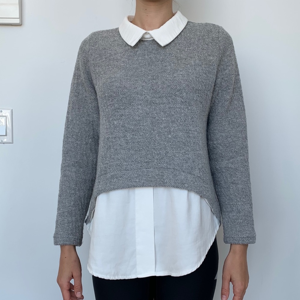 Grey sweater with collar